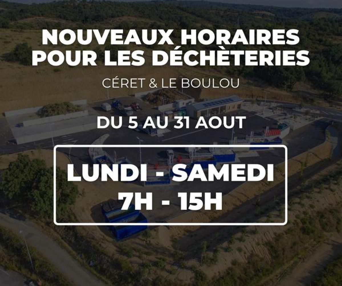 horaire été déchèteries